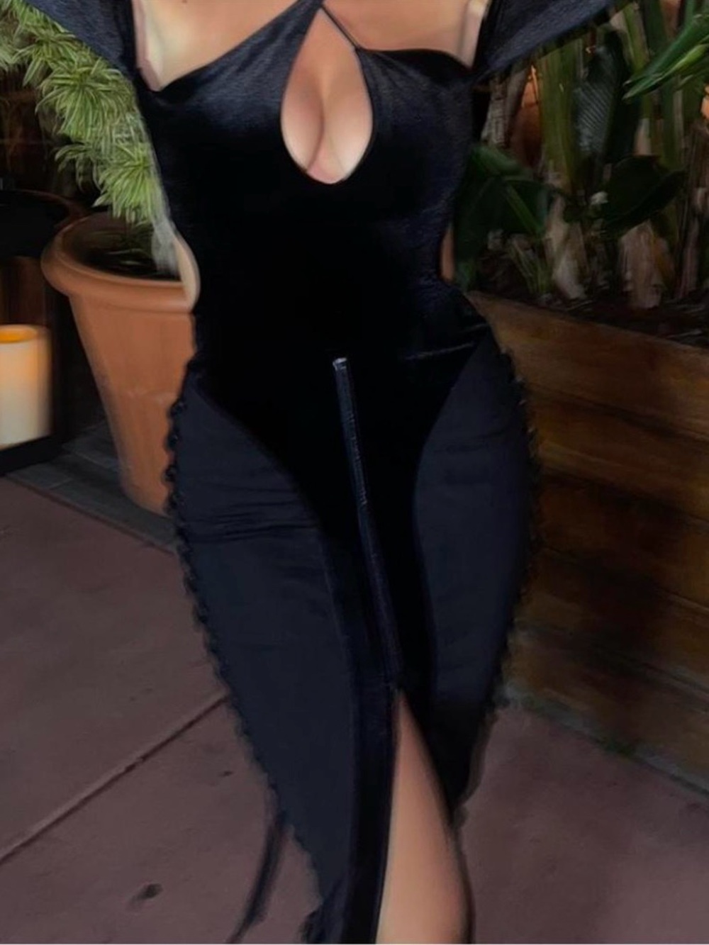 Elegant Black Cutout Bodycon Dress - Women's Evening Dress